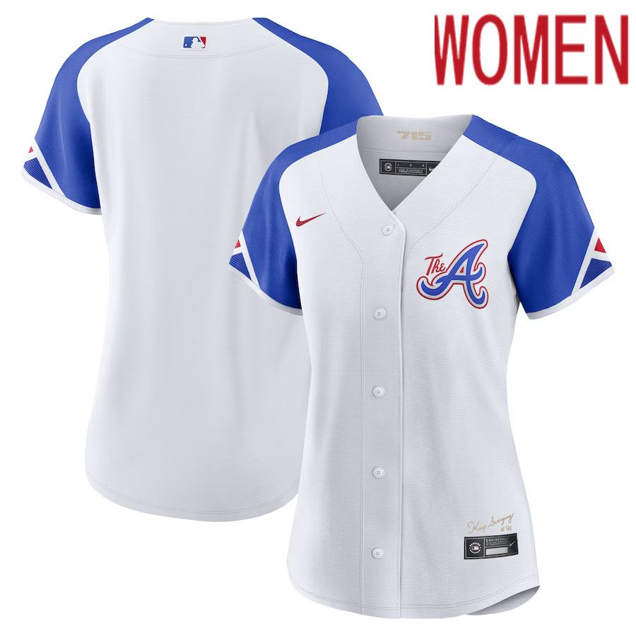 Women Atlanta Braves Nike White 2023 City Connect Replica MLB Jersey